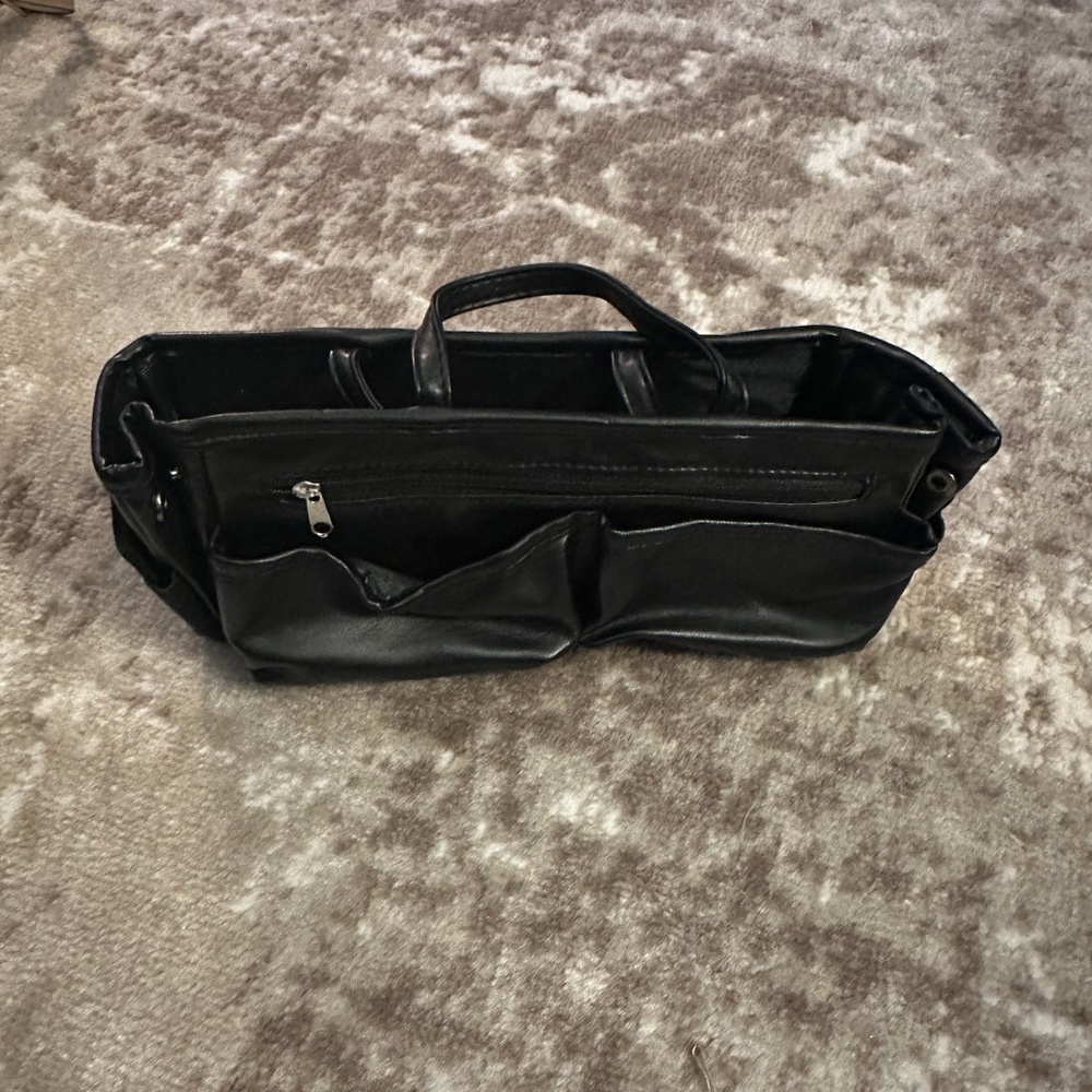Black leather insert